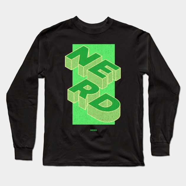 Nerd - Abstract style in green Long Sleeve T-Shirt by FourMutts